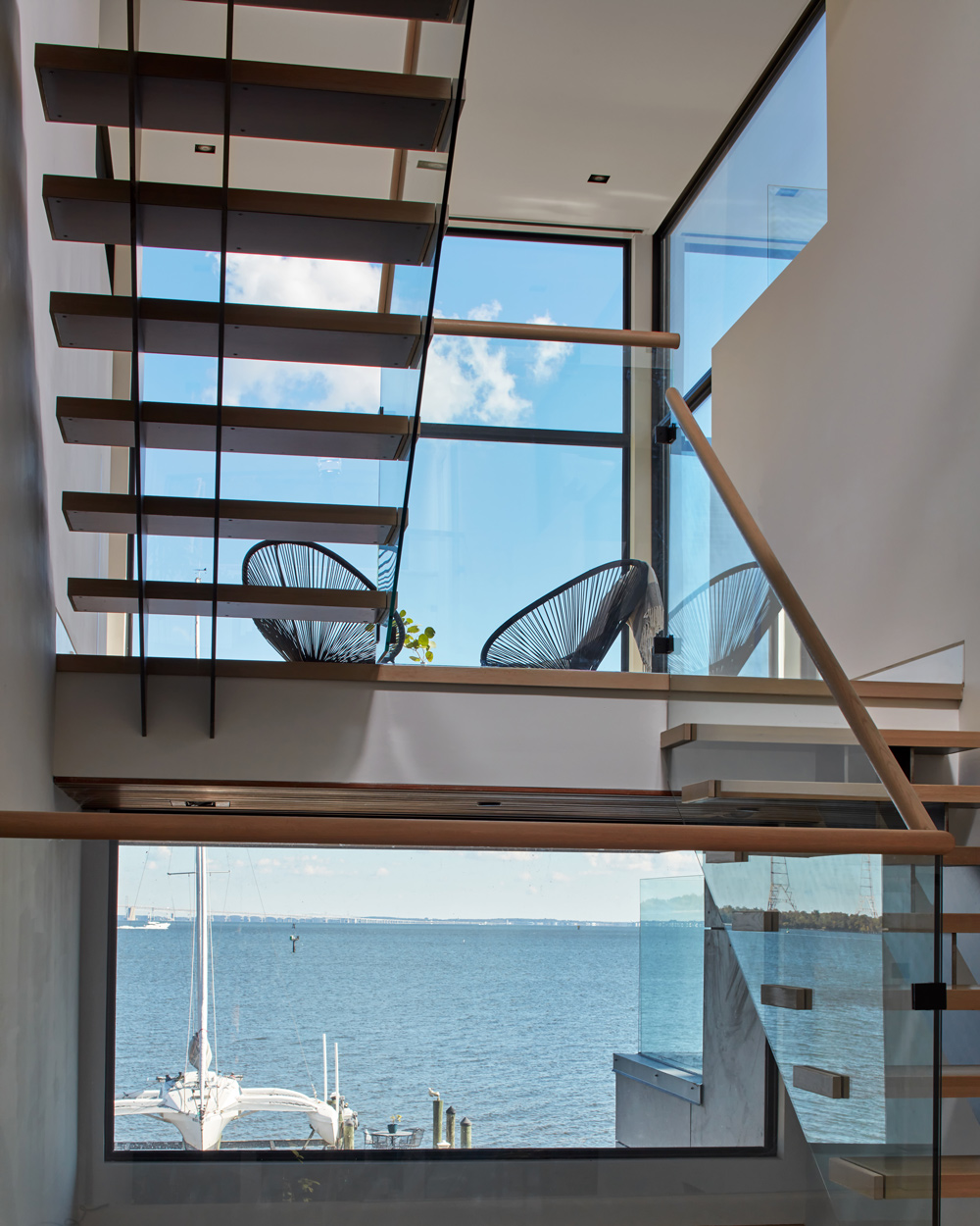 floating stairs in waterfront property